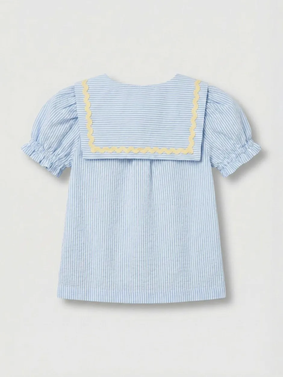 Overhemden En Blouses*Angel & Rocket Margo Ric Rac Collar Stripe Blouse
