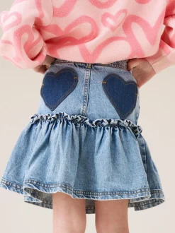 Shorts En Rokken*Angel & Rocket Noemie Heart Pocket Denim Skirt