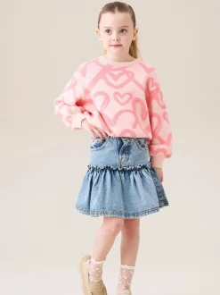 Shorts En Rokken*Angel & Rocket Noemie Heart Pocket Denim Skirt