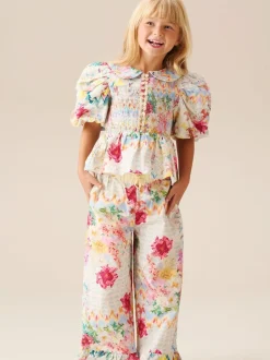 Overhemden En Blouses*Angel & Rocket Orla Multi Peter Pan Collar Shirred Blouse