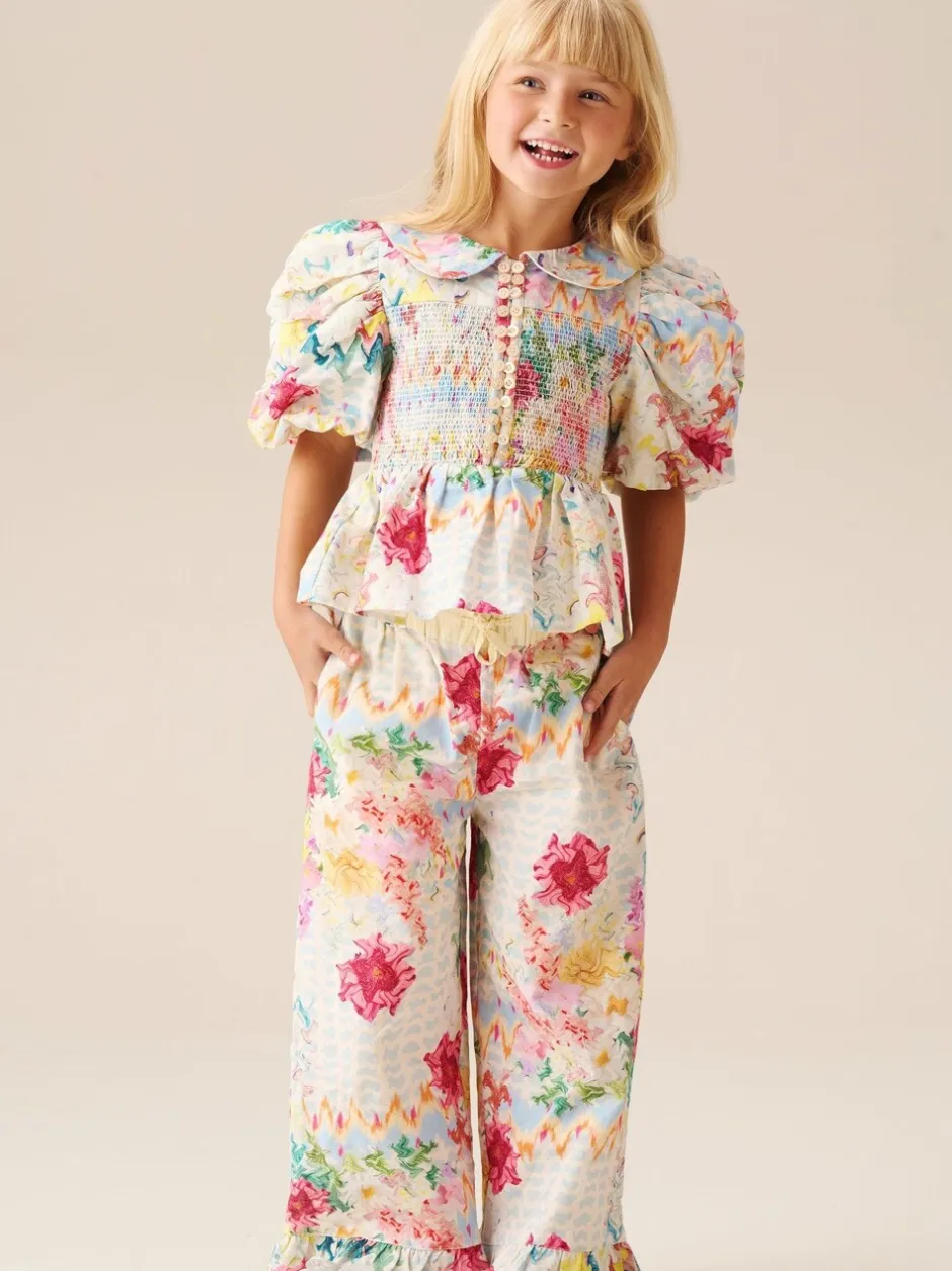 Overhemden En Blouses*Angel & Rocket Orla Multi Peter Pan Collar Shirred Blouse