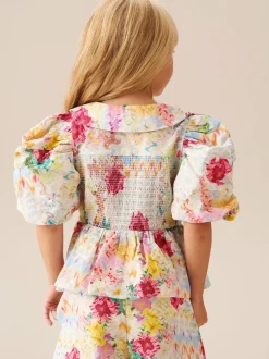 Overhemden En Blouses*Angel & Rocket Orla Multi Peter Pan Collar Shirred Blouse