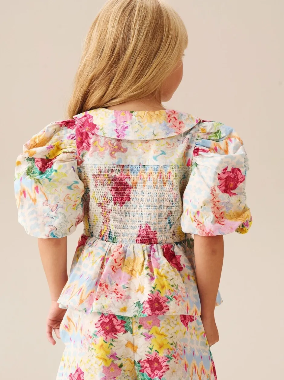 Overhemden En Blouses*Angel & Rocket Orla Multi Peter Pan Collar Shirred Blouse