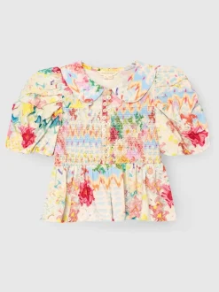 Overhemden En Blouses*Angel & Rocket Orla Multi Peter Pan Collar Shirred Blouse