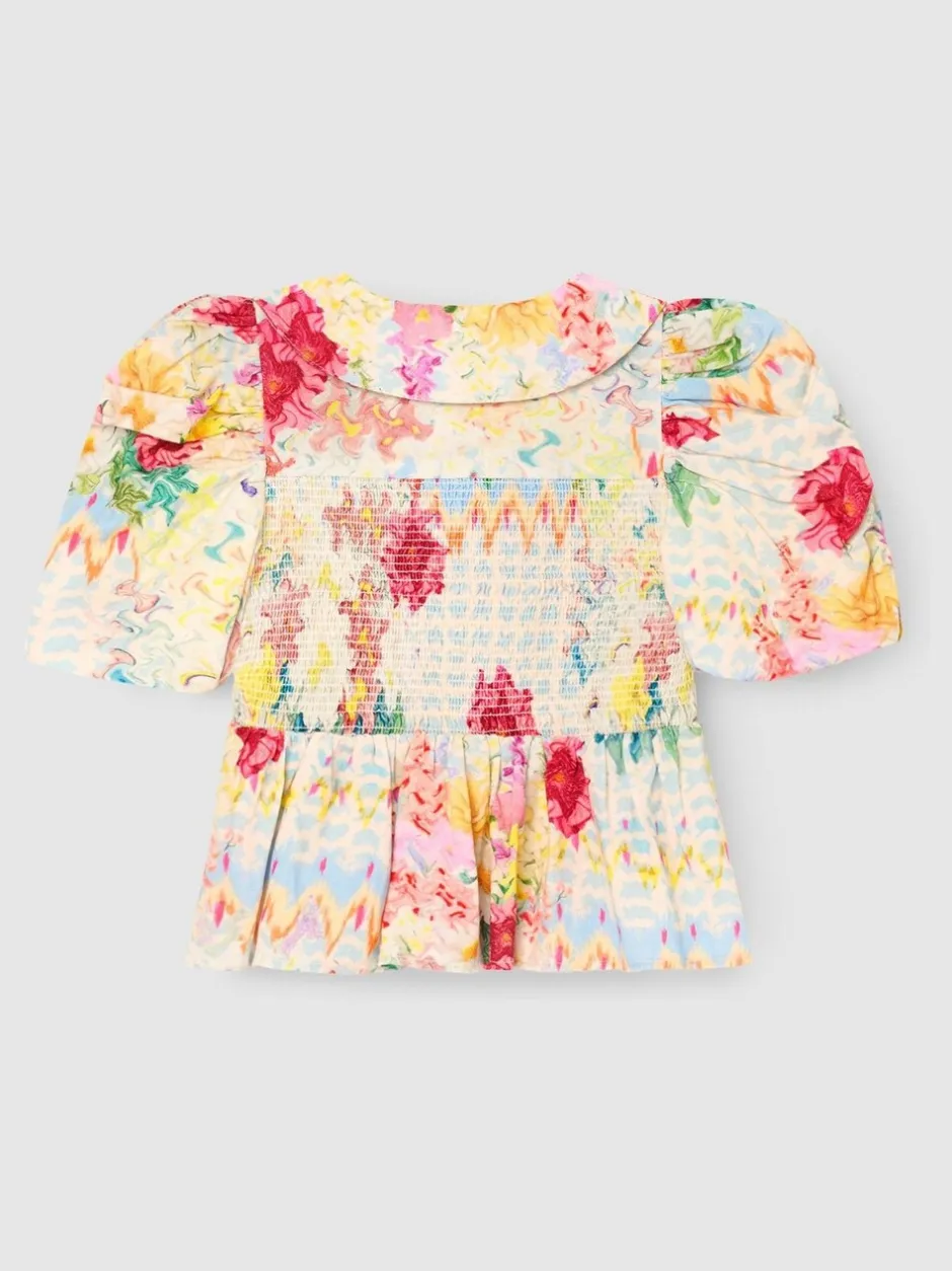 Overhemden En Blouses*Angel & Rocket Orla Multi Peter Pan Collar Shirred Blouse