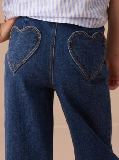 Jeans|Angel & Rocket Paloma blauwe Cropped Jeans met hartzak