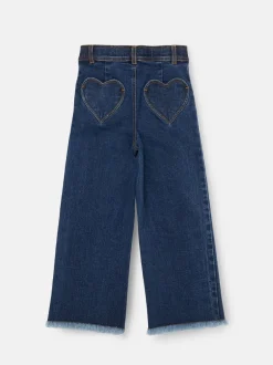 Jeans|Angel & Rocket Paloma blauwe Cropped Jeans met hartzak