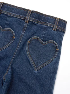 Jeans|Angel & Rocket Paloma blauwe Cropped Jeans met hartzak