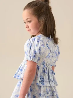 Overhemden En Blouses*Angel & Rocket Pia Floral Tie Detail Peplum Blouse