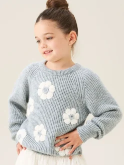 Gebreide Kleding|Angel & Rocket Rumi Embellished Flower Jumper