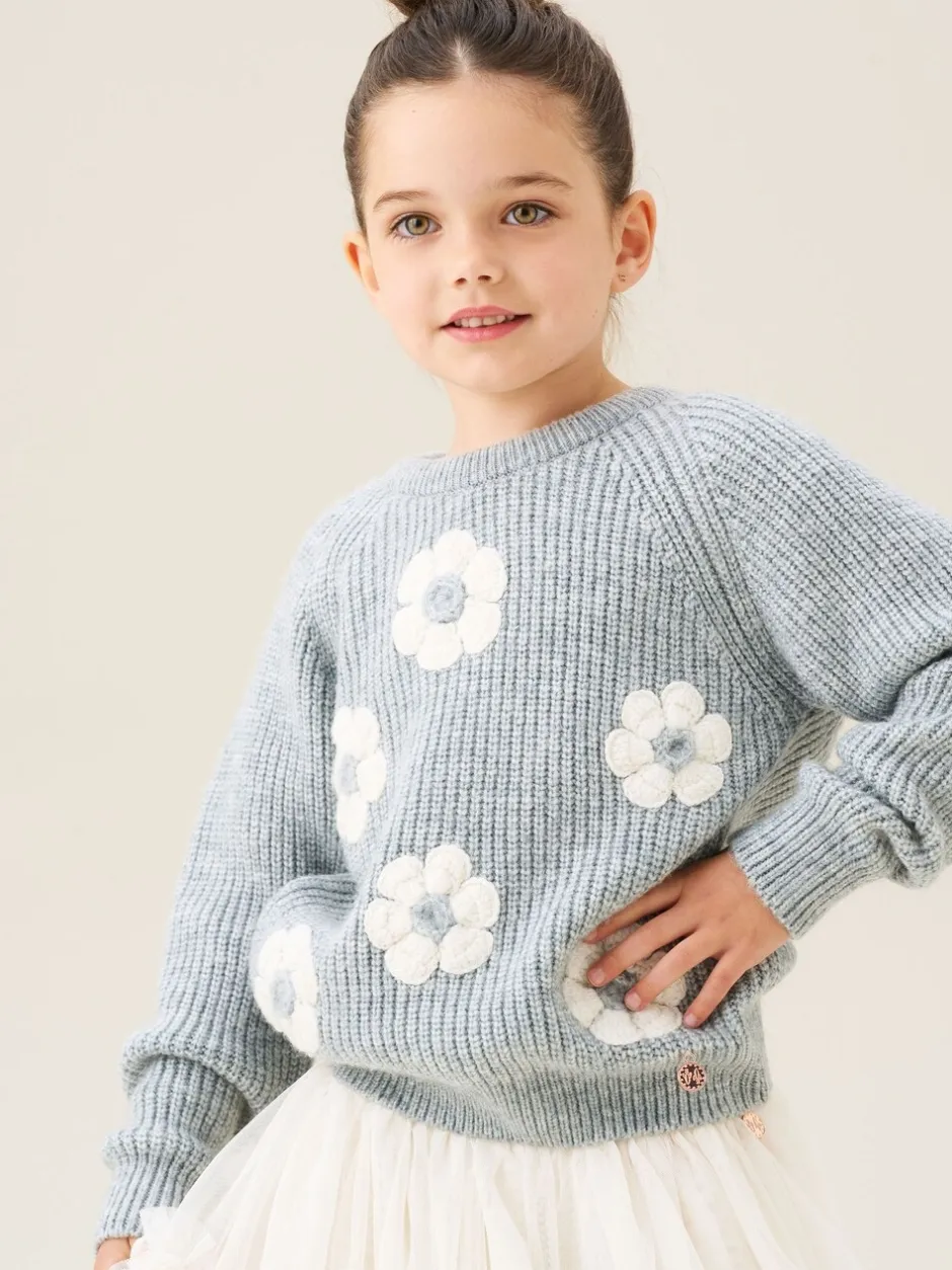 Gebreide Kleding|Angel & Rocket Rumi Embellished Flower Jumper