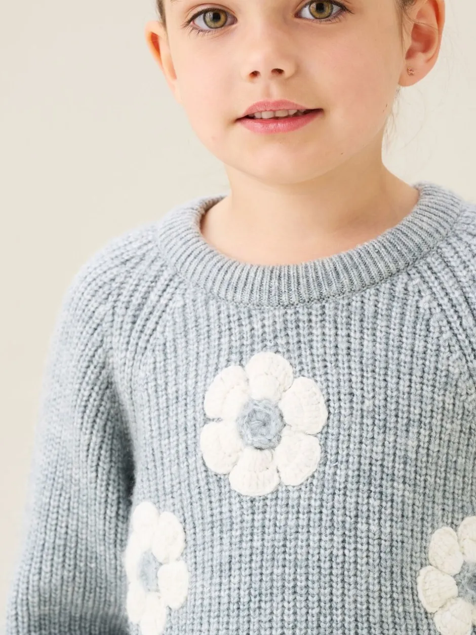 Gebreide Kleding|Angel & Rocket Rumi Embellished Flower Jumper