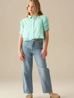 Overhemden En Blouses|Angel & Rocket Sammie Stripe Ruffle Hem Shirt