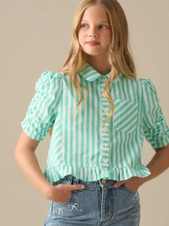 Overhemden En Blouses|Angel & Rocket Sammie Stripe Ruffle Hem Shirt