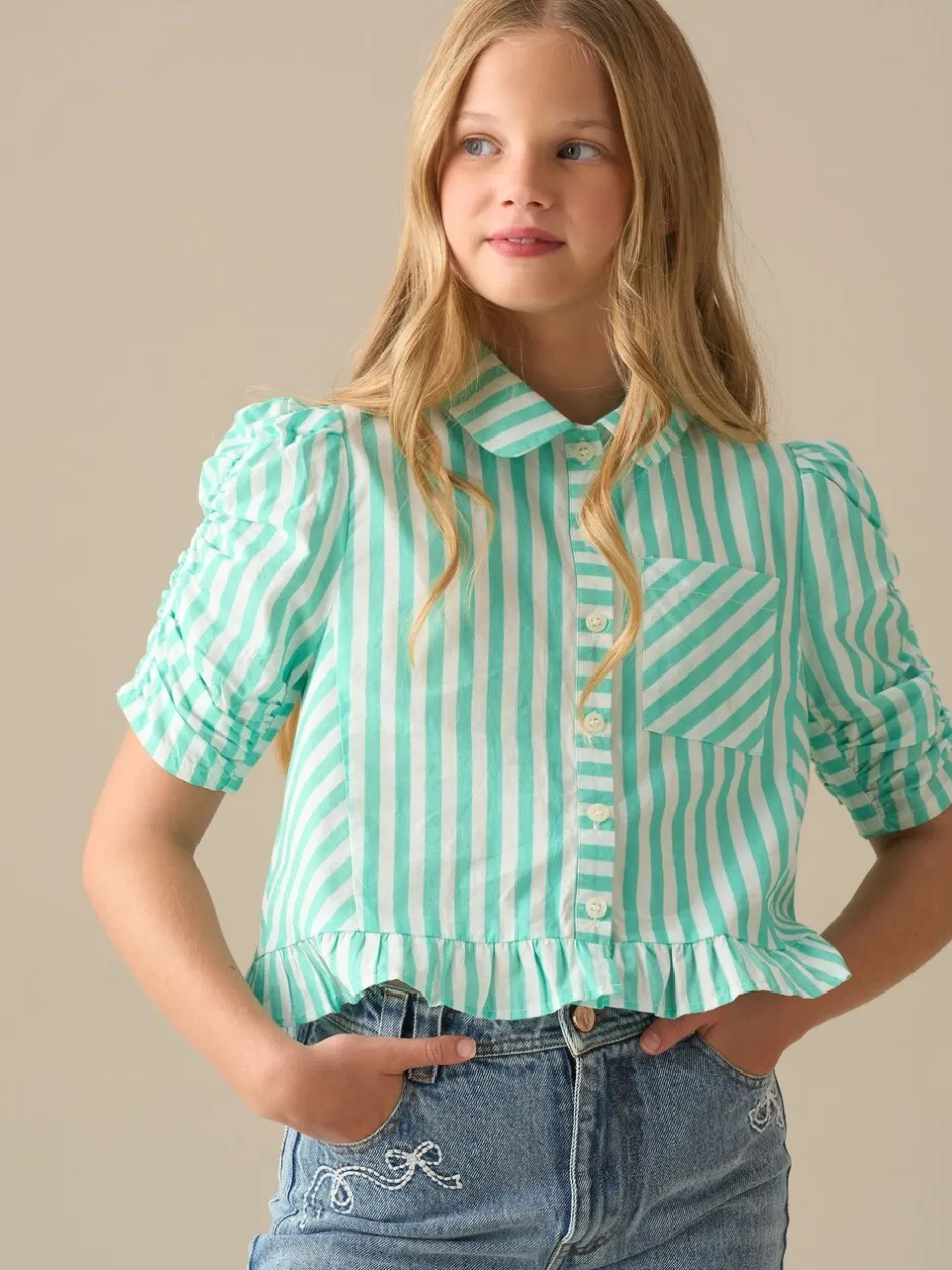 Overhemden En Blouses|Angel & Rocket Sammie Stripe Ruffle Hem Shirt