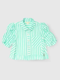 Overhemden En Blouses|Angel & Rocket Sammie Stripe Ruffle Hem Shirt