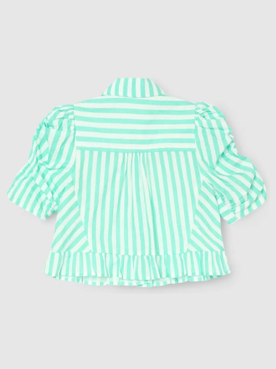 Overhemden En Blouses|Angel & Rocket Sammie Stripe Ruffle Hem Shirt