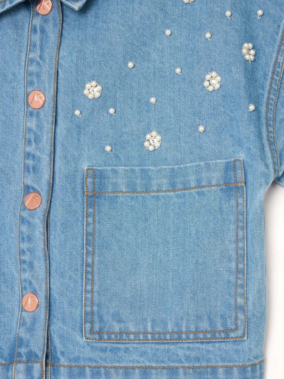 Overhemden En Blouses|Angel & Rocket Zeta Boxy Embellished Denim Shirt