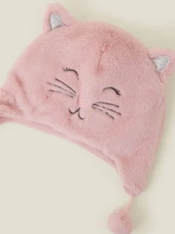 Mutsjes En Antikrabwantjes|Mutsen, Handschoenen En Sjaals|Angels By Accessorize - Chullo muts voor meisjes - Pluizige winterse kattenmuts van imitatiebont