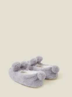 Babyschoenen*Angels By Accessorize ballerinapantoffels voor meisjes van imitatiebont met konijnenmodel