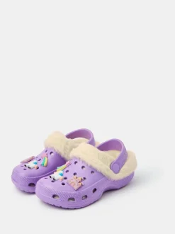 Pantoffels|Angels By Accessorize Girls Charm Faux Fur Lined Clogs