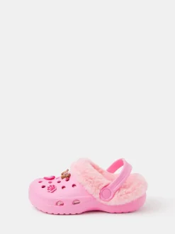 Pantoffels|Angels By Accessorize Girls Dog Charm Faux Fur Lined Clogs