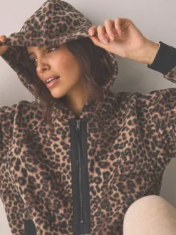 Hoody's En Sweatshirts|Next - Fleece met korte rits en borgvoering Animal