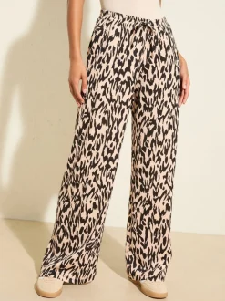 Broeken|Friends Like These Animal - - Jersey broek met wijde pijpen met kreukeffect