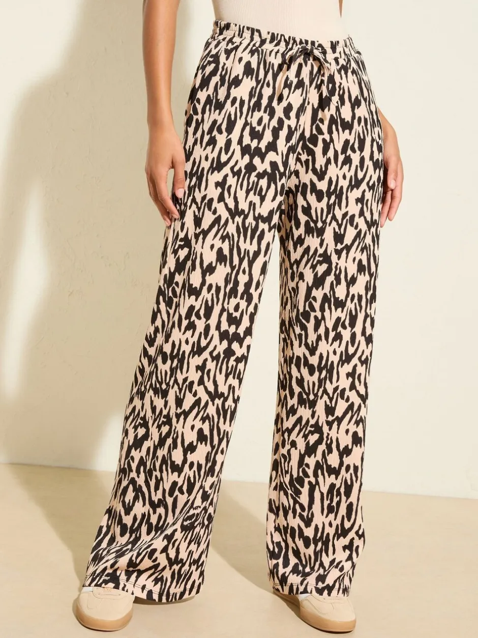 Broeken|Friends Like These Animal - - Jersey broek met wijde pijpen met kreukeffect