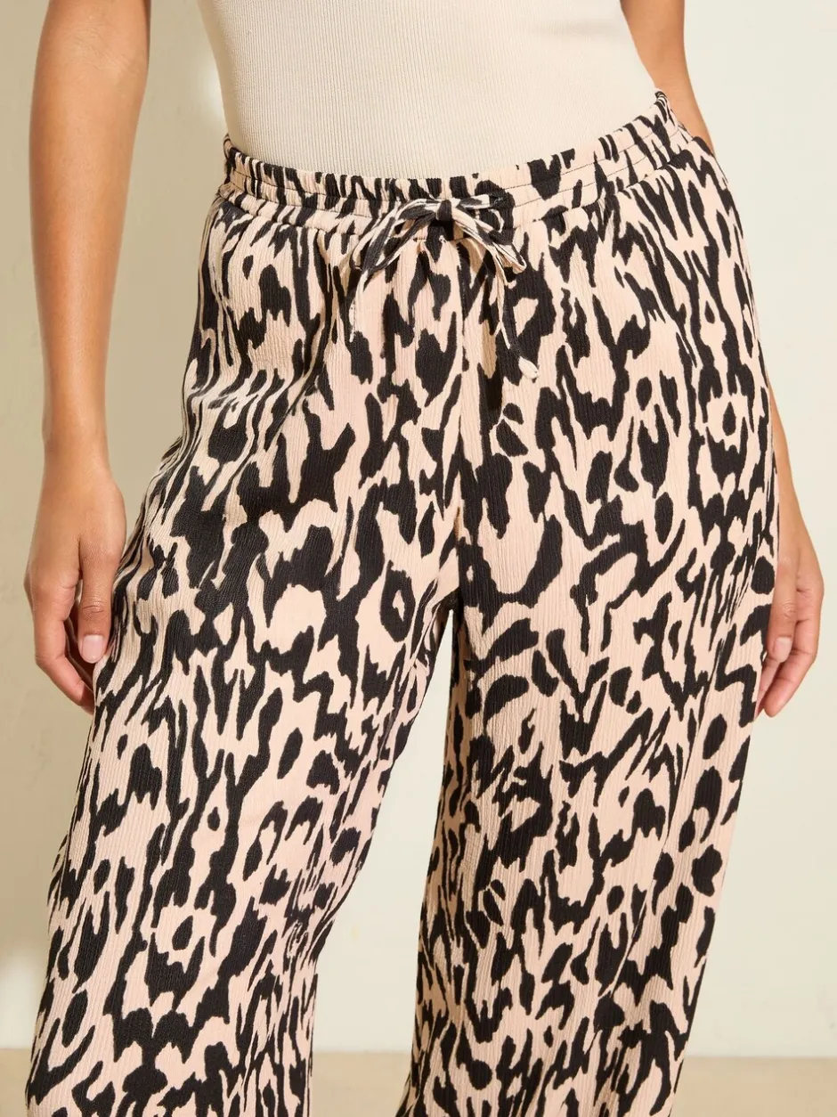 Broeken|Friends Like These Animal - - Jersey broek met wijde pijpen met kreukeffect