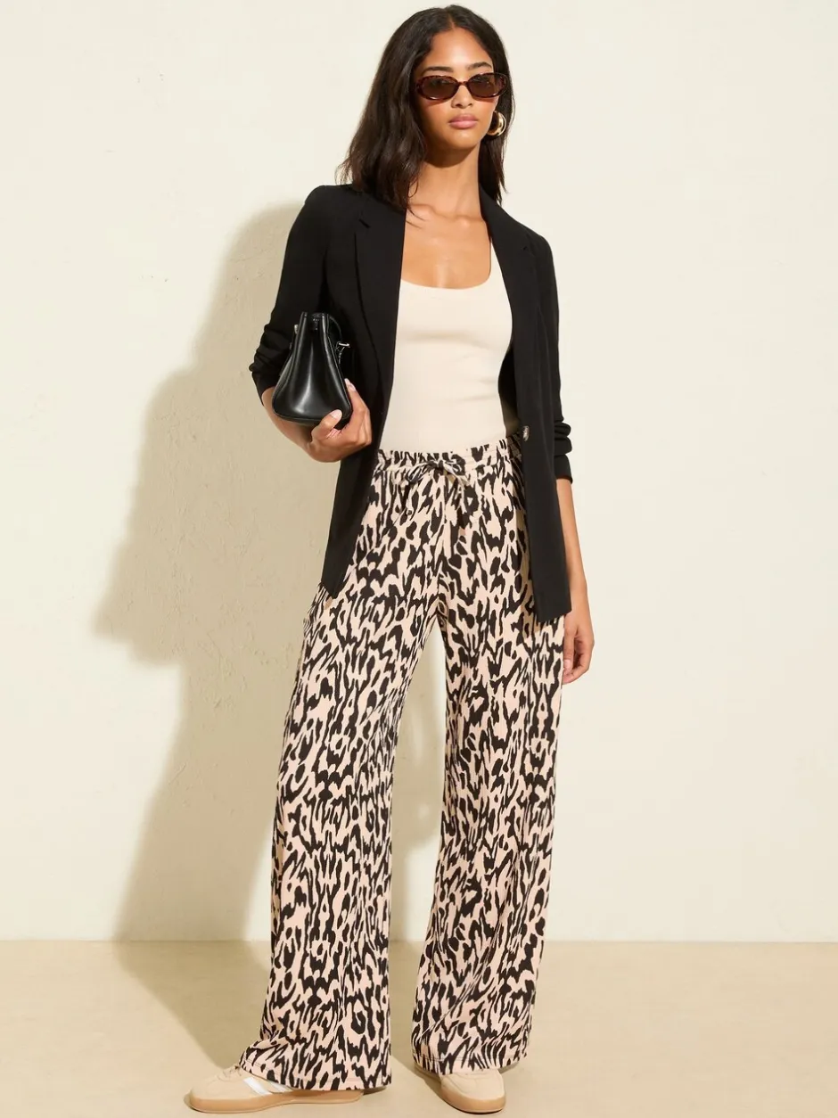 Broeken|Friends Like These Animal - - Jersey broek met wijde pijpen met kreukeffect