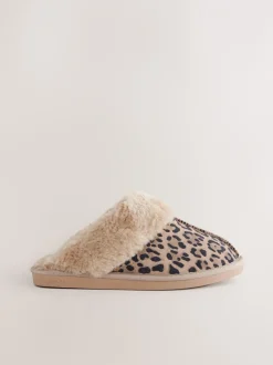 Pantoffels*Next Animal - Suède muiltjes met voering van imitatiebont