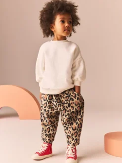 Broeken En Leggings*Next Animal luipaardprint - Broek met structuur en wijde kortere pijpen (3mnd -7jr)