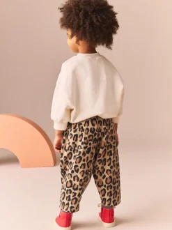 Broeken En Leggings*Next Animal luipaardprint - Broek met structuur en wijde kortere pijpen (3mnd -7jr)