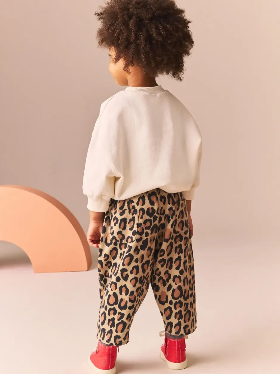 Broeken En Leggings*Next Animal luipaardprint - Broek met structuur en wijde kortere pijpen (3mnd -7jr)