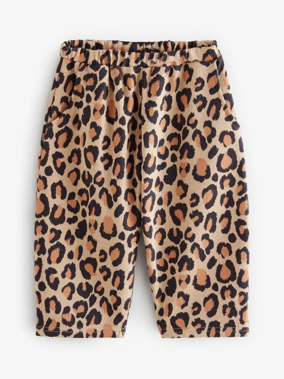 Broeken En Leggings*Next Animal luipaardprint - Broek met structuur en wijde kortere pijpen (3mnd -7jr)
