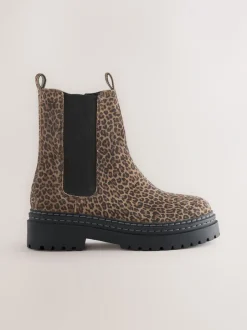 Boots*Next - Leren Chunky Chelsea Boots Animal luipaardprint