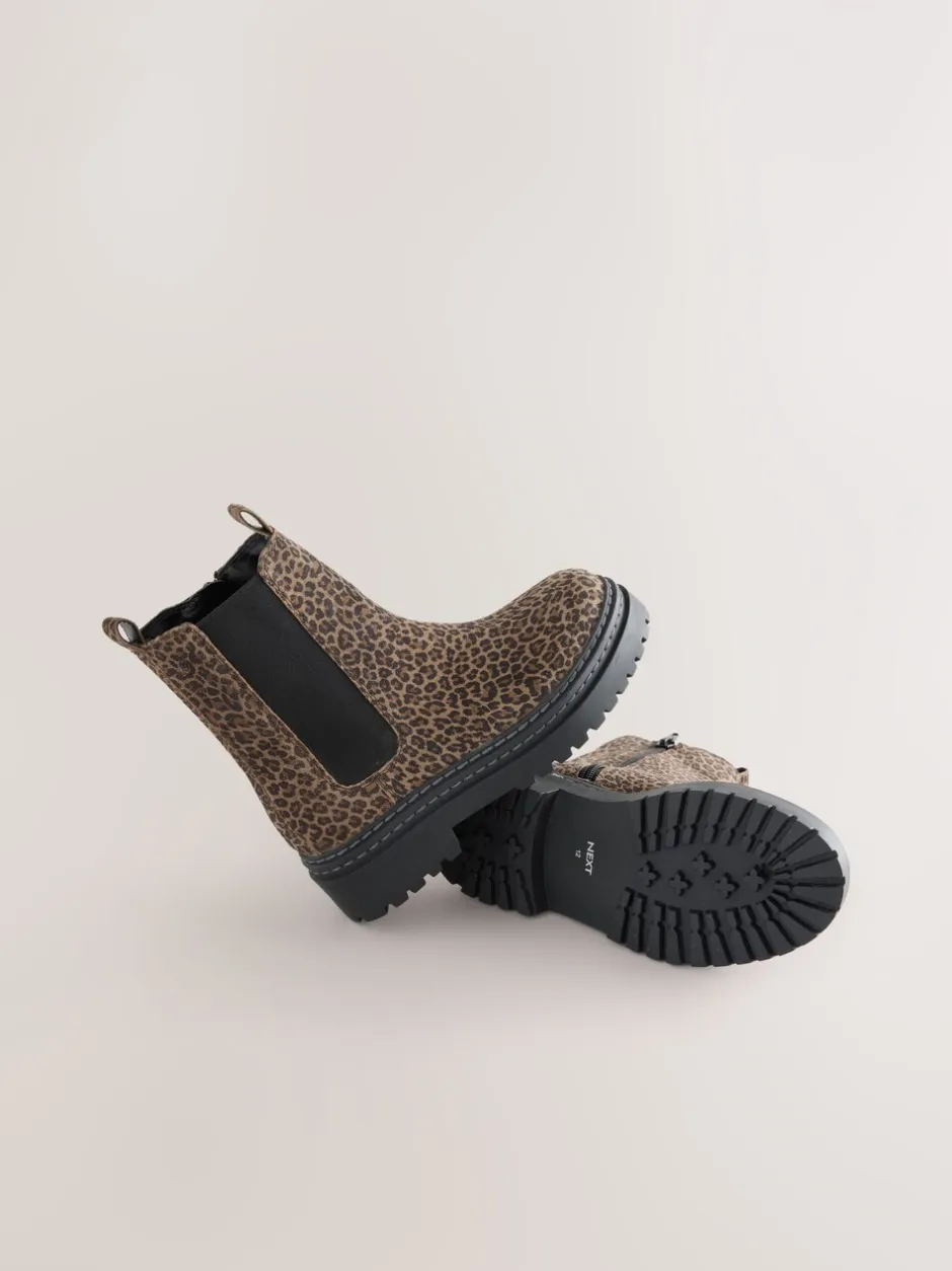 Boots*Next - Leren Chunky Chelsea Boots Animal luipaardprint