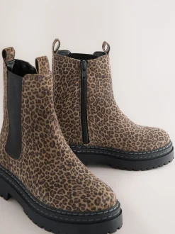 Boots*Next - Leren Chunky Chelsea Boots Animal luipaardprint