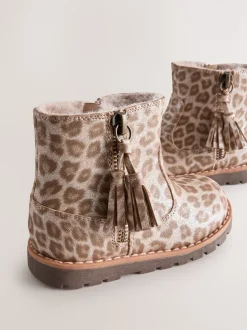 Boots|Next Animal Shimmer - Chelsea enkellaarsjes met rits en kwastjes