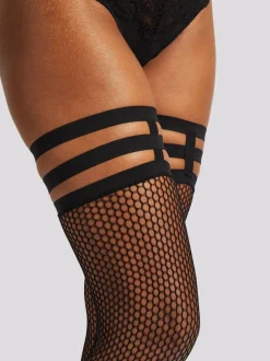Sokken En Panty's|Ann Summers Leg Harness Fishnet Black Tights
