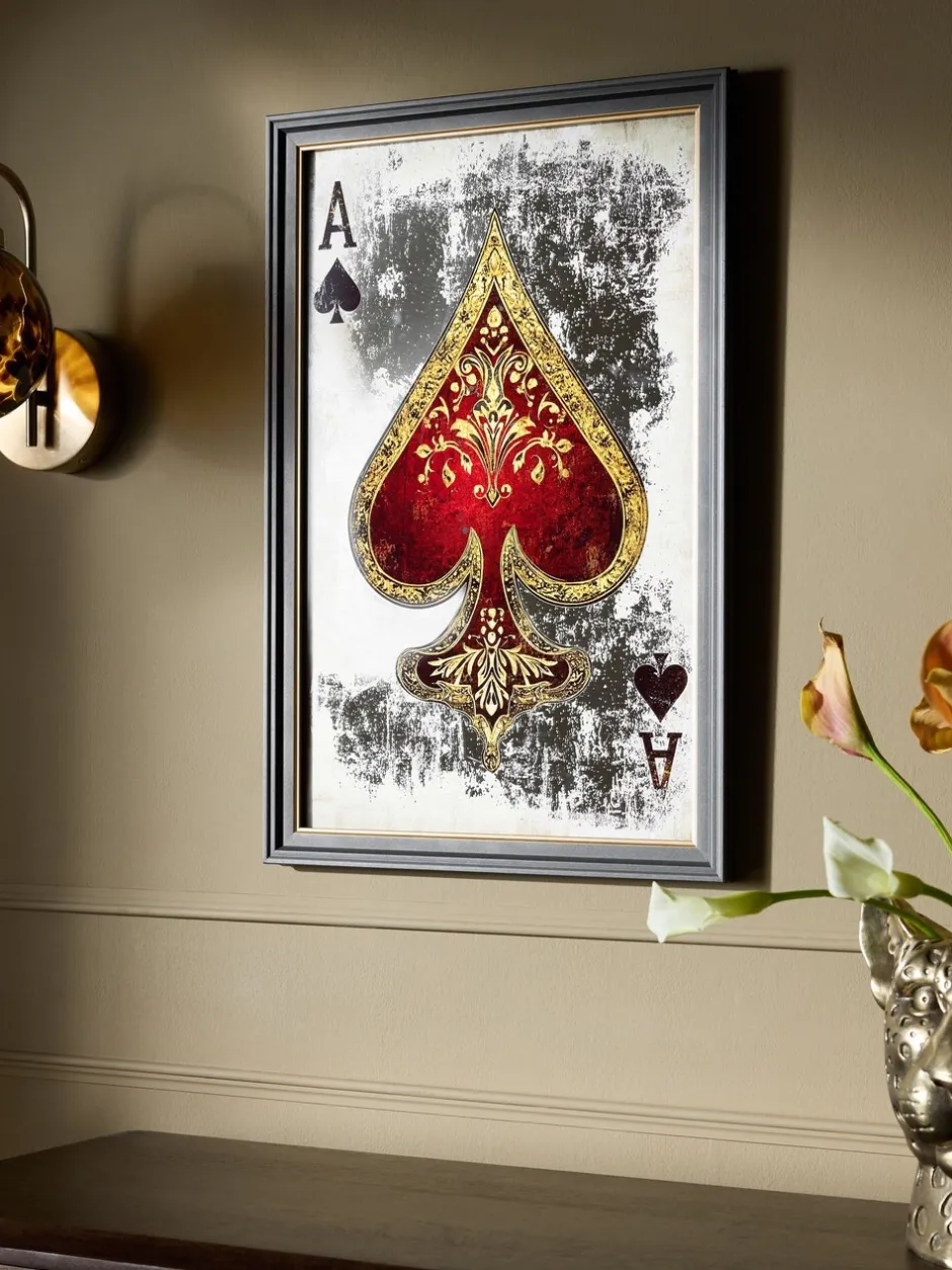 Canvassen En Kunst Voor Aan De Wand*Next Antiqued Cards Suit Mirror Wall Art