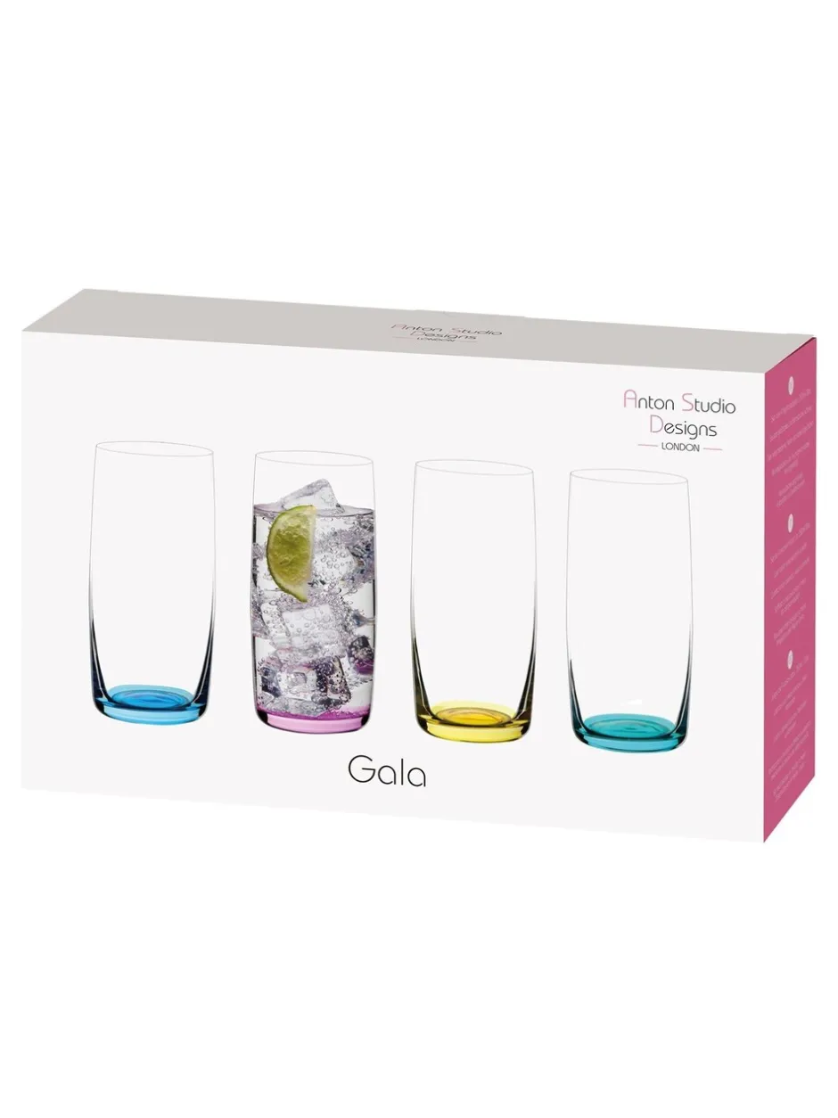 Glas*Anton Studio Designs - Set van 4 Gala Hiball hoog drinkglazen