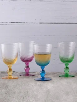 Glas|Anton Studio Designs - Set van 4 Swirl wijnglazen