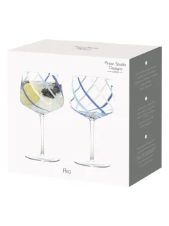 Glas|Anton Studio Designs - Set van 2 Rio Gin-glazen Azuur