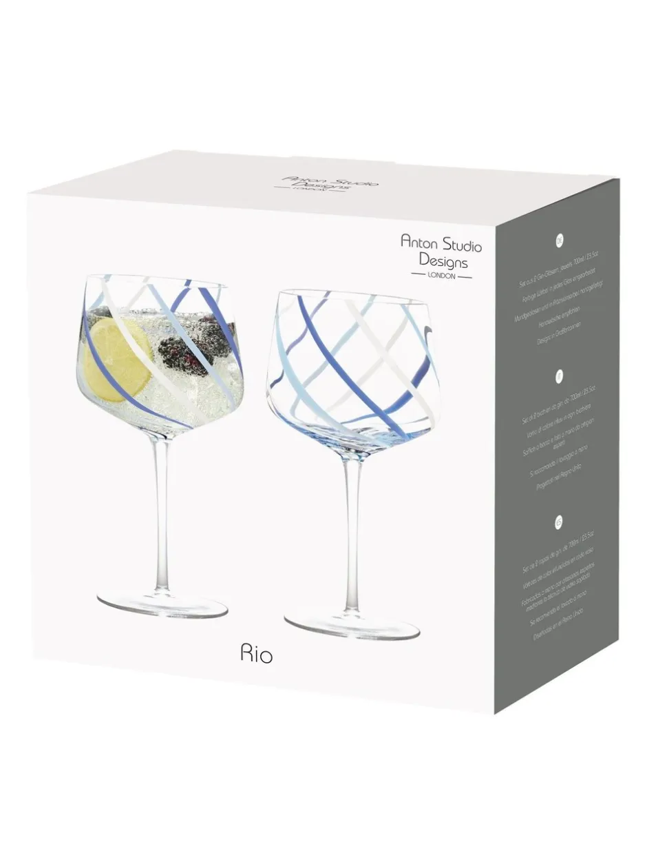 Glas|Anton Studio Designs - Set van 2 Rio Gin-glazen Azuur