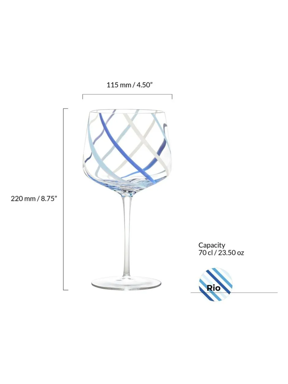 Glas|Anton Studio Designs - Set van 2 Rio Gin-glazen Azuur