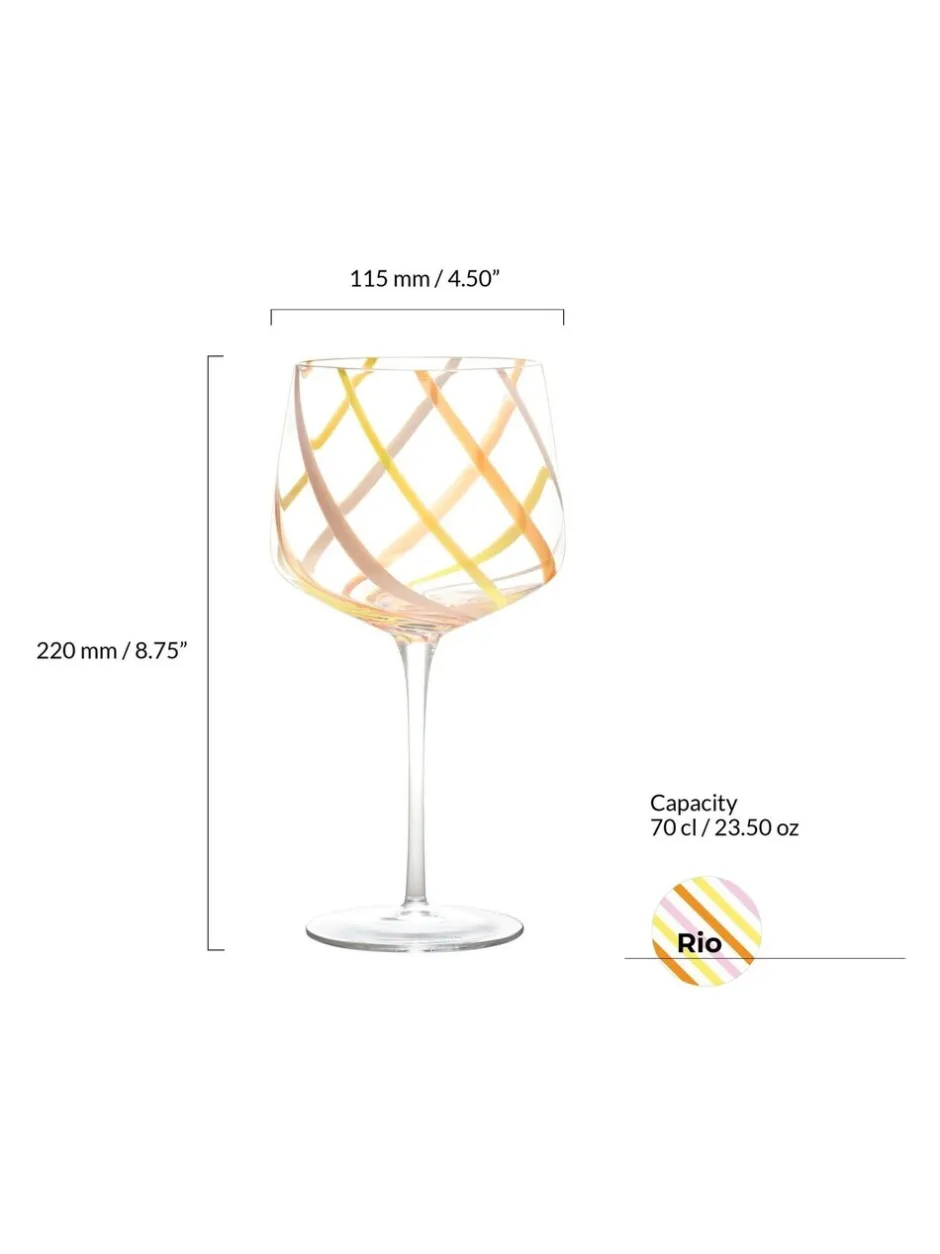 Glas*Anton Studio Designs - Set van 2 Rio Gin-glazen Citroengeel