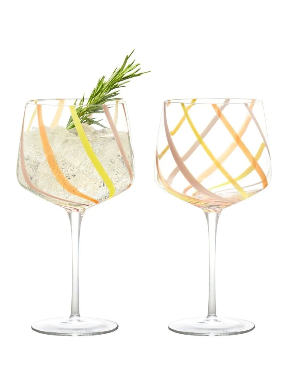 Glas*Anton Studio Designs - Set van 2 Rio Gin-glazen Citroengeel