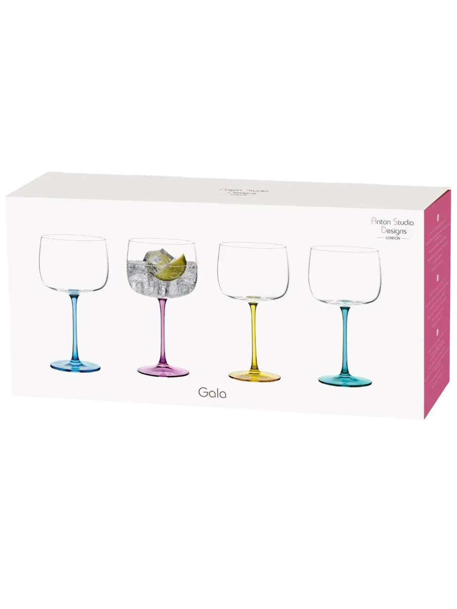 Glas*Anton Studio Designs - Set van 4 Gala ginglazen